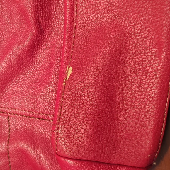 The Sak Red Zip Real Leather Purse with Pockets - Picture 10 of 11